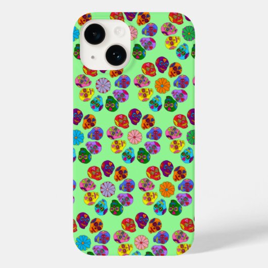Sugar Skull Blume Case-Mate iPhone Hülle (Rückseite)