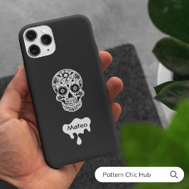 Sugar Skull Blume Halloween Niedlich schönes Schwa Case-Mate iPhone 14 Pro Max Hülle