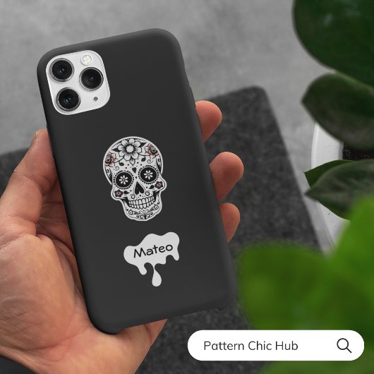 Sugar Skull Blume Halloween Niedlich schönes Schwa Case-Mate iPhone Hülle