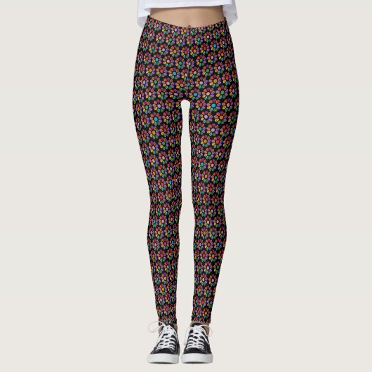 Sugar Skull Blume Leggings (Vorderseite)