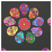 Sugar Skull Blume Stoff (Nahaufnahme)