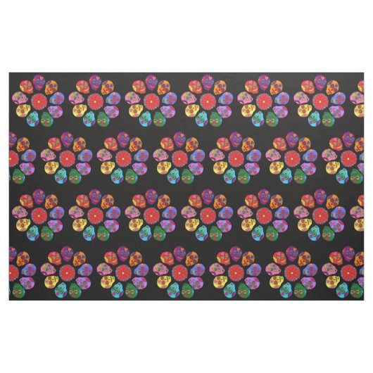 Sugar Skull Blume Stoff (Fat Quarter (45,7 x 55,9 cm))