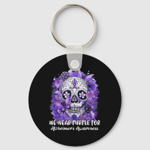 Sugar Skull Blume Wear Lila Ribbon Heimerheimer Schlüsselanhänger