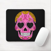Sugar Skull Breast Cancer Awareness Nk Ribbon Cala Mousepad (Mit Mouse)