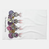 Sugar Skull Bunnies Gothic Oaster Geschirrtuch (Horizontal)
