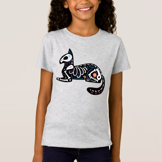 Sugar Skull Calavera Cat II T-Shirt (Vorderseite)