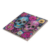 Sugar Skull Calavera Day Of The Dead Ceramic Tile Fliese (Seite)