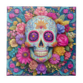 Sugar Skull Calavera Day Of The Dead Ceramic Tile Fliese (Vorderseite)