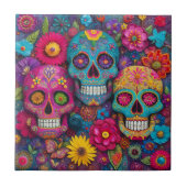Sugar Skull Calavera Day Of The Dead Ceramic Tile Fliese (Vorderseite)