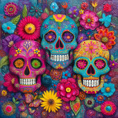 Sugar Skull Calavera Day Of The Dead Ceramic Tile Fliese