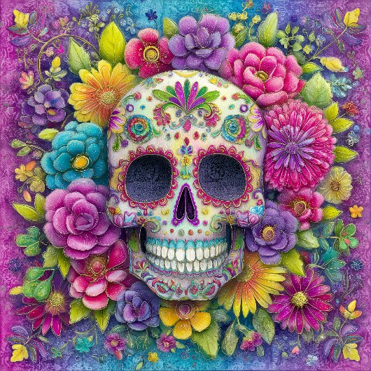 Sugar Skull Calavera Day Of The Dead Ceramic Tile Fliese