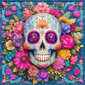 Sugar Skull Calavera Day Of The Dead Ceramic Tile Fliese