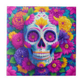 Sugar Skull Calavera Day Of The Dead Ceramic Tile Fliese (Vorderseite)