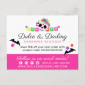 Sugar Skull Calavera Papel Picado Danke Ihnen Cust Postkarte (Rückseite)