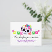 Sugar Skull Calavera Papel Picado Danke Ihnen Cust Postkarte (Stehend Vorderseite)