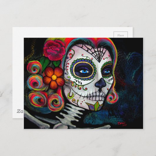 Sugar Skull Candy Postkarte (Vorne/Hinten)