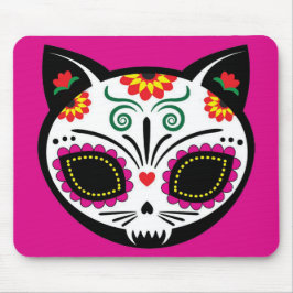 Sugar Skull Cat, Dia de los Muertos #14 Mousepad