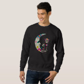 Sugar Skull Cat Moon Dia De Los Muertos Mexican Da Sweatshirt (Vorne ganz)