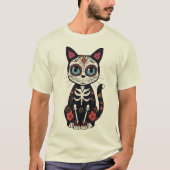 Sugar Skull Cat T-Shirt (Vorderseite)