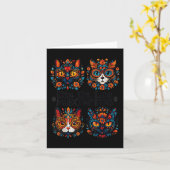 Sugar Skull Cats Dia De Los Meowtos Muertos Day Of Karte (Gelbe Blume)