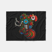 Sugar Skull Chicken Dia De Muertos Halloween Day O Fleecedecke (Vorderseite (Horizontal))