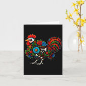 Sugar Skull Chicken Dia De Muertos Halloween Day O Karte (Gelbe Blume)