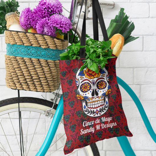 Sugar Skull Cinco de Mayo Hinzufügen Name All-Over Tasche