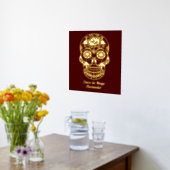 Sugar Skull Cinco de Mayo Red Ihr Name Gold Foliendrucke (Ablage(Küche))