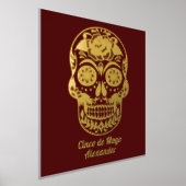 Sugar Skull Cinco de Mayo Red Ihr Name Gold Foliendrucke (Ablage )