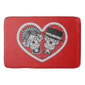 Sugar Skull Couple Badematte (Vorderseite)