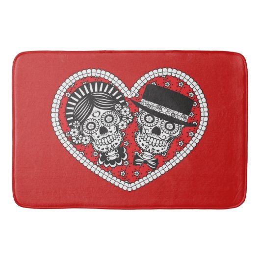 Sugar Skull Couple Badematte (Vorderseite)