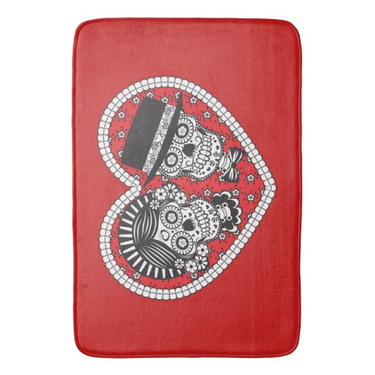 Sugar Skull Couple Badematte (Vorderseite Vertikal)