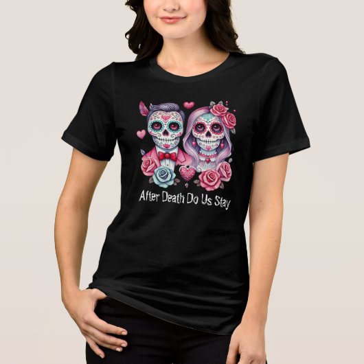 Sugar Skull Couple Tri-Blend Shirt (Vorderseite)