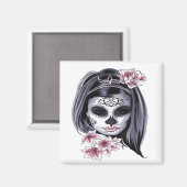 Sugar Skull Day of the Dead Día de Muertos Magnet (Vorderseite/Rückseite)