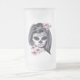 Sugar Skull Day of the Dead Día de Muertos Mattglas Bierglas