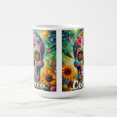 Sugar Skull Day of the Dead Floral Personalized Kaffeetasse (Mittel)