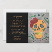 Sugar Skull Day of the Dead Halloween Einladung (Vorderseite)