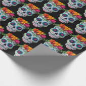 Sugar Skull Day of the Dead Mexican Celebration Geschenkpapier (Ecke)