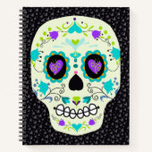 Sugar Skull Day of the Dead Notebook Notizblock (Vorderseite)