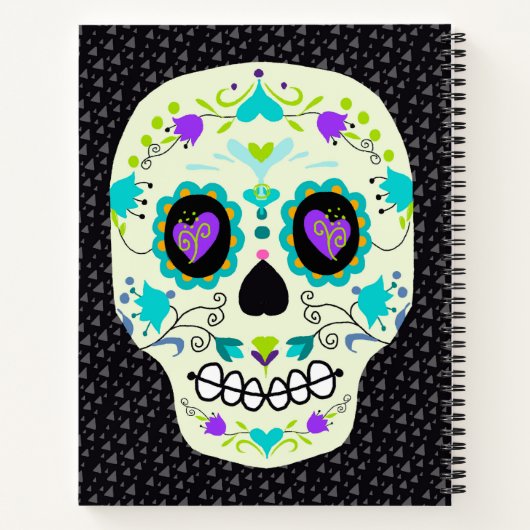 Sugar Skull  Day of the Dead Notebook Notizblock (Rückseite)
