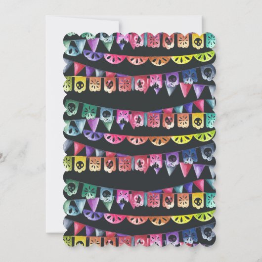 Sugar Skull Day of the Dead Quinceañera Einladung (Rückseite)