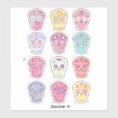 Sugar Skull Day of the Dead Sticker (Blatt)
