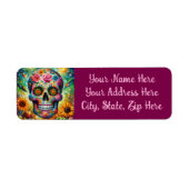 Sugar Skull Dia Day of the Dead Rücksendeadresse (Vorne)