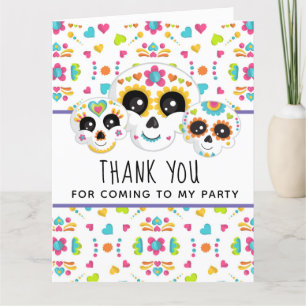 Sugar Skull Dia de La Muerte Halloween Geburtstag Dankeskarte