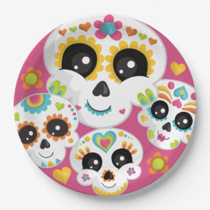 Sugar Skull Dia de La Muerte Halloween Geburtstag Pappteller