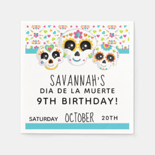 Sugar Skull Dia de La Muerte Halloween Geburtstag Serviette