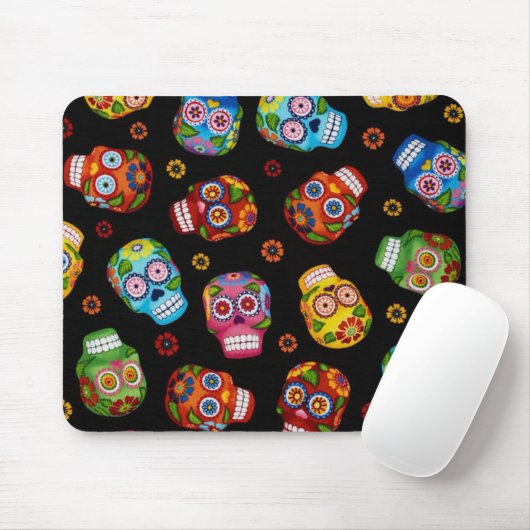 Sugar Skull, Dia de los Muertos #17 Mousepad (Mit Mouse)