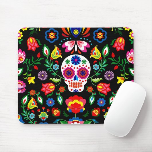 Sugar Skull, Dia de los Muertos #18 Mousepad (Mit Mouse)