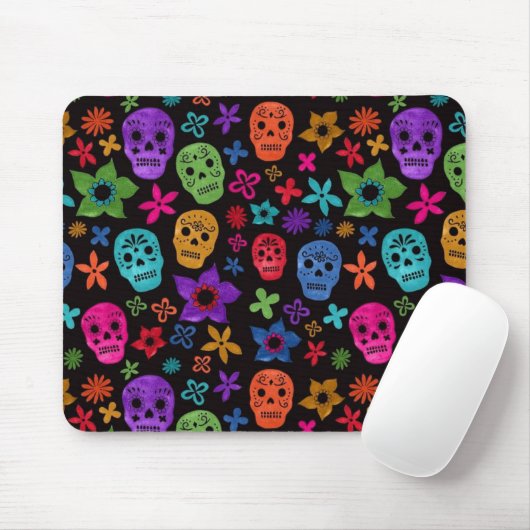 Sugar Skull, Dia de los Muertos #22 Mousepad (Mit Mouse)