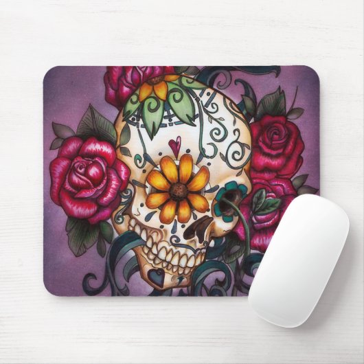 Sugar Skull, Dia de los Muertos #25 Mousepad (Mit Mouse)